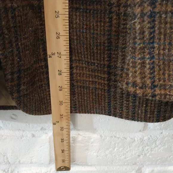 VTG Polo University Ralph Lauren Blazer 38 R Brown Plaid Scottish Tweed Blazer.